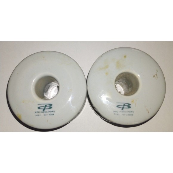Vintage 2 White Ceramic PPC Insulatotr size 3" x 3" - Picture 6 of 6